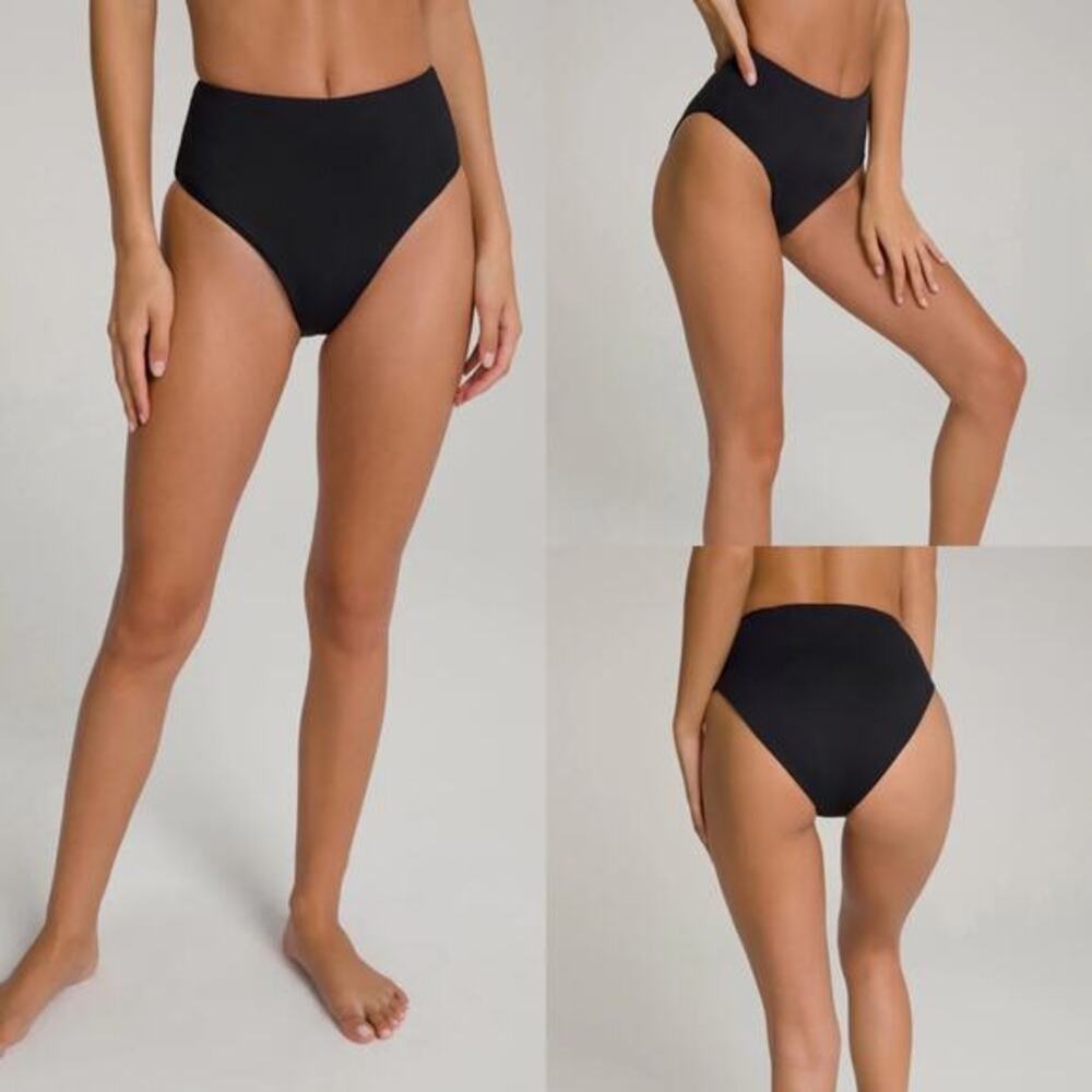Good American Good Waist Bottom Black Swim Bikini GA 0‎ XS